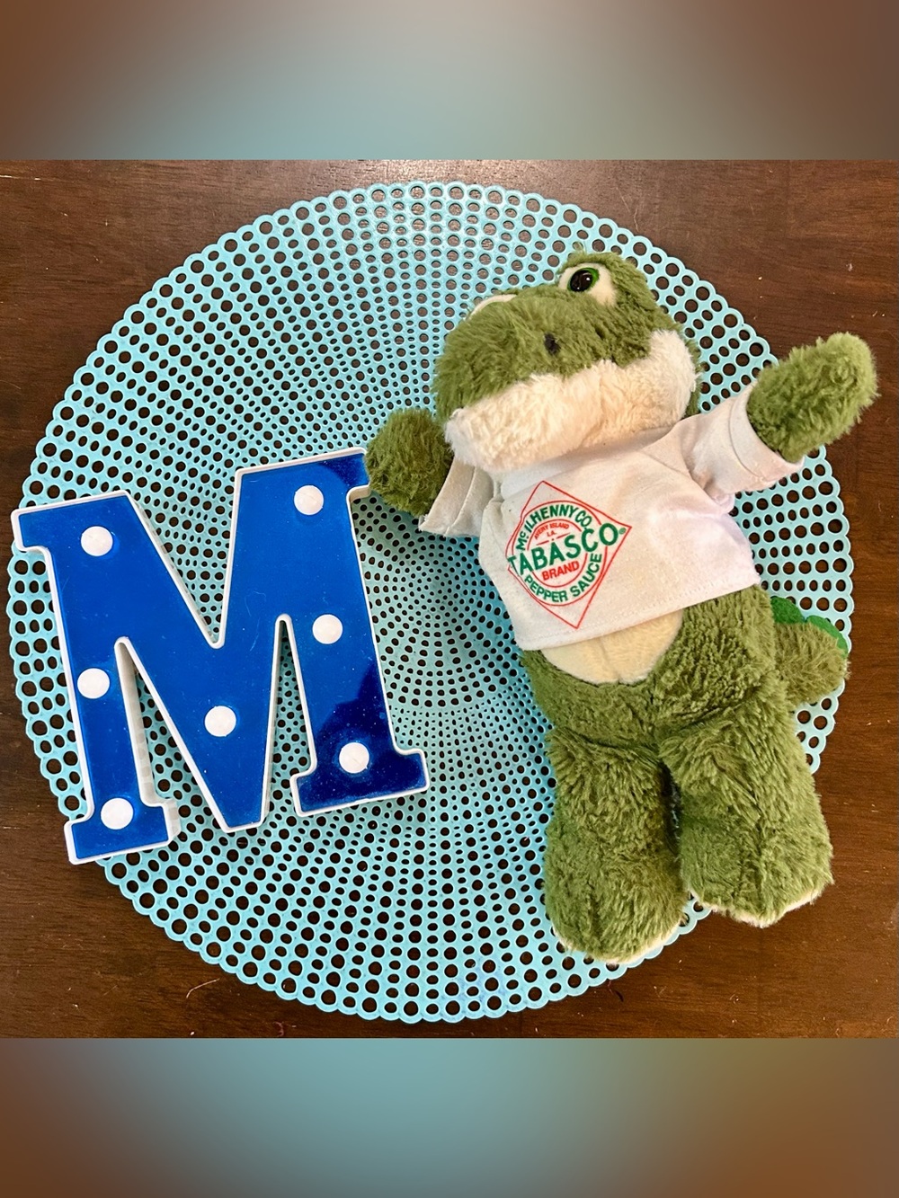 Fiesta Green Plush Alligator Toy with White Tabasco Shirt